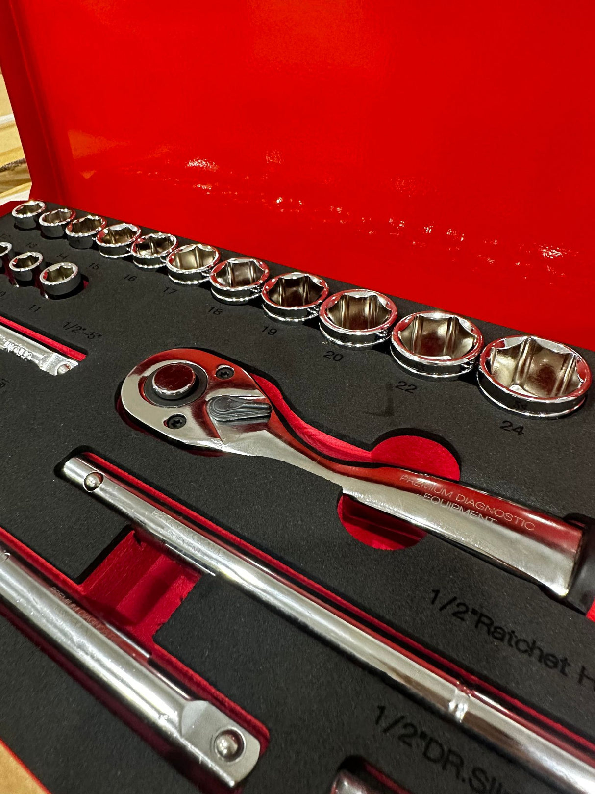PDE 1/2" Socket & Ratchet Metric Tool Set 24PCE