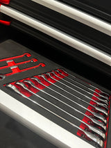 high quality ratchet spanner set in foam tray