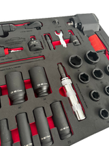 PDE Pneumatic Air Impact Tools & Socket Set with EVA Foam Tray 34PCE