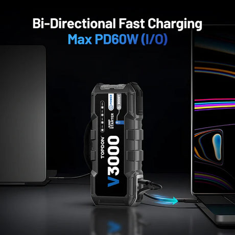 Topdon V3000 bi-directional fast charging