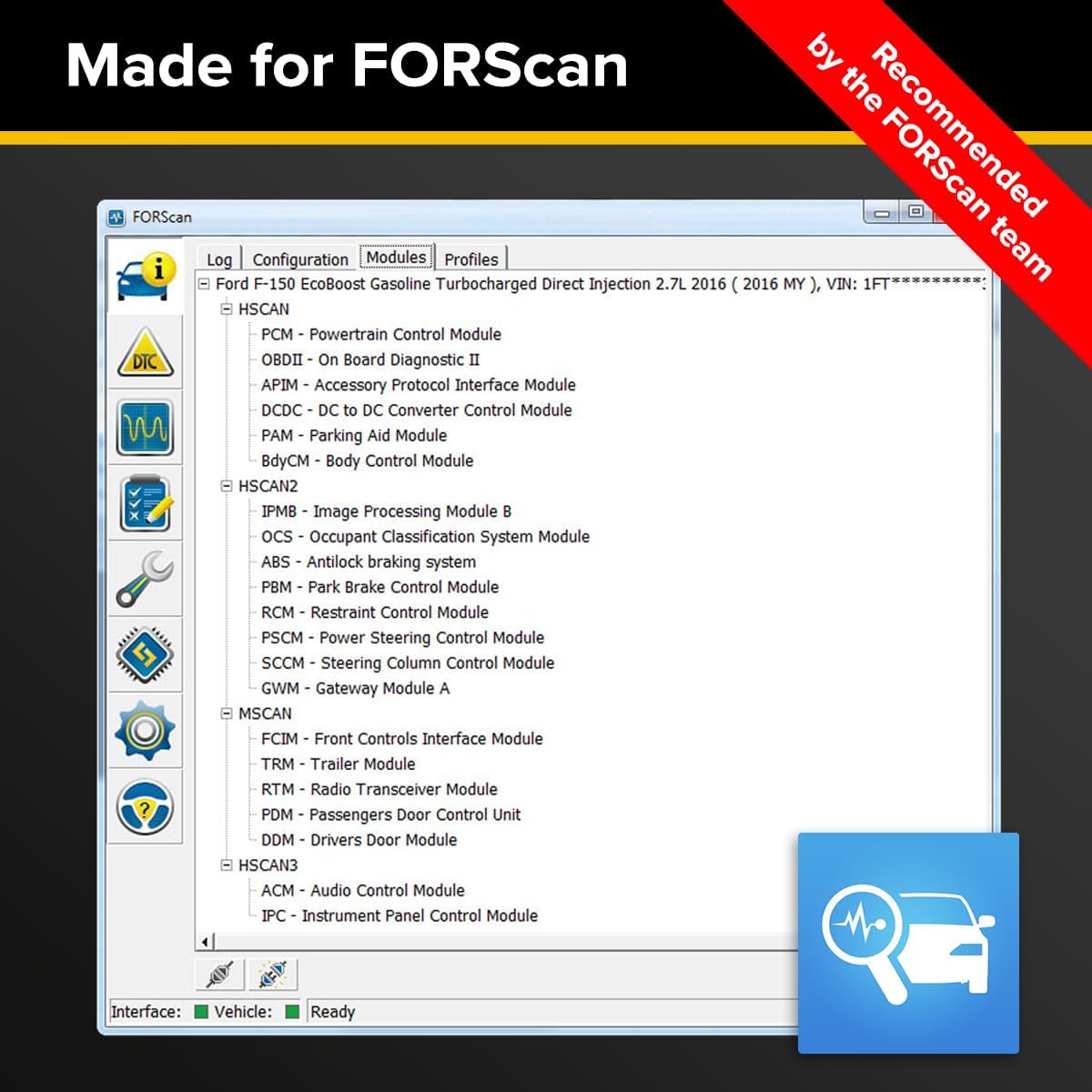 OBDLink EX FORScan OBD to USB Scan Tool