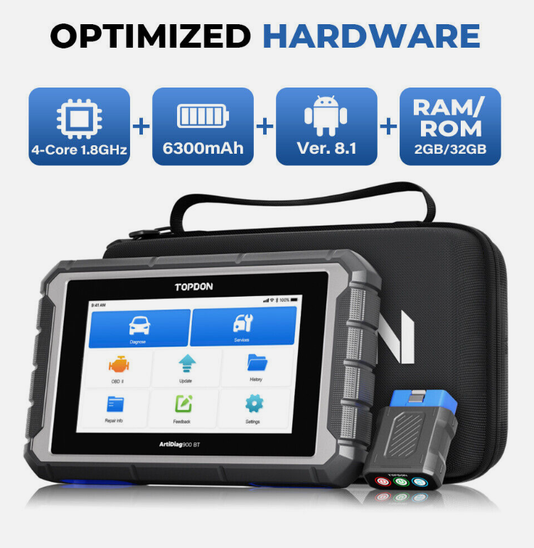 Topdon ArtiDiag900BT diagnostic tablet screen interface