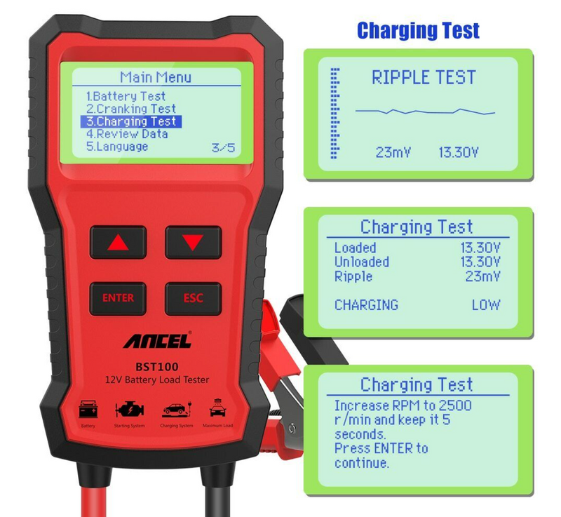 Ancel BST100 Battery Tester 12v Car Battery Tester Australia