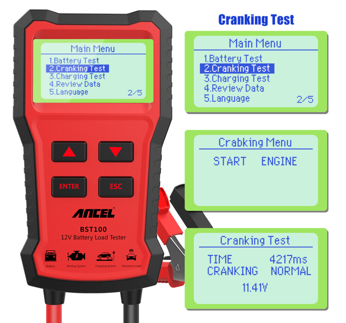 Ancel BST100 cranking test