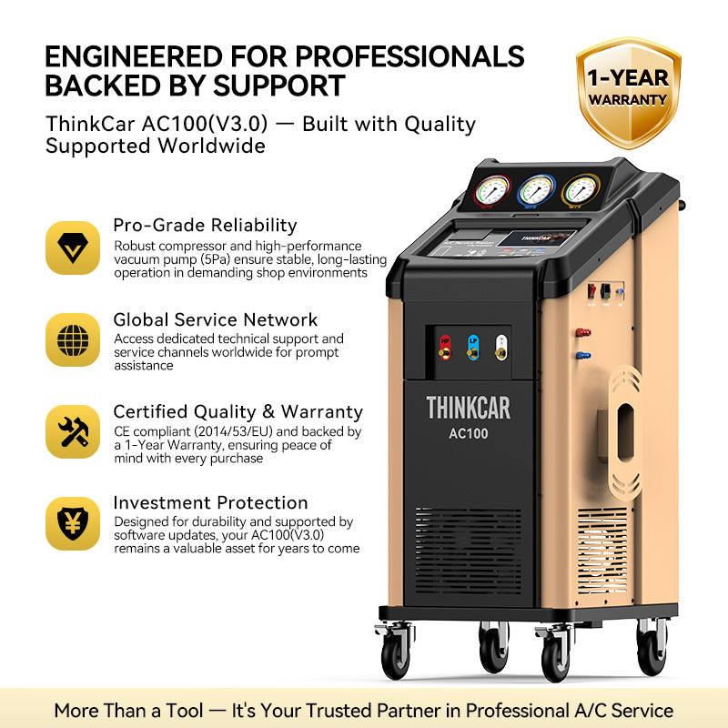 Thinkcar AC100 V3.0 Automotive A/C Service Station | R134a & R1234yf