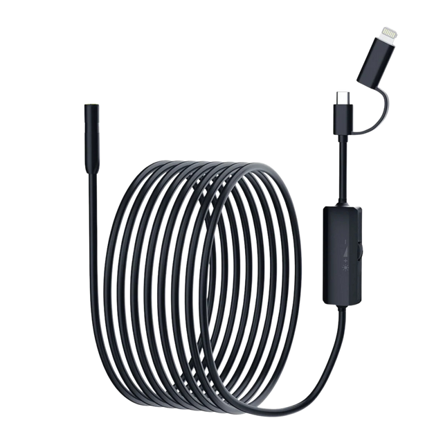 HD IP68 Borescope Inspection Camera For iPhone & Android 8mm Head