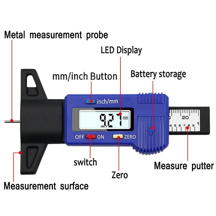Digital Tyre Tread Depth Gauge
