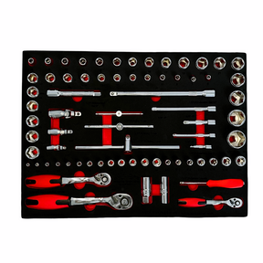 PDE Socket and Ratchet Metric Tool Set in EVA Foam Tray 72PCE