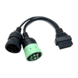 J1939 9-Pin Type 1 & Type 2 to OBD2 Heavy Duty Truck Diagnostic Adapter Cable