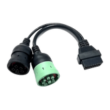 J1939 9-Pin Type 1 & Type 2 to OBD2 Heavy Duty Truck Diagnostic Adapter Cable