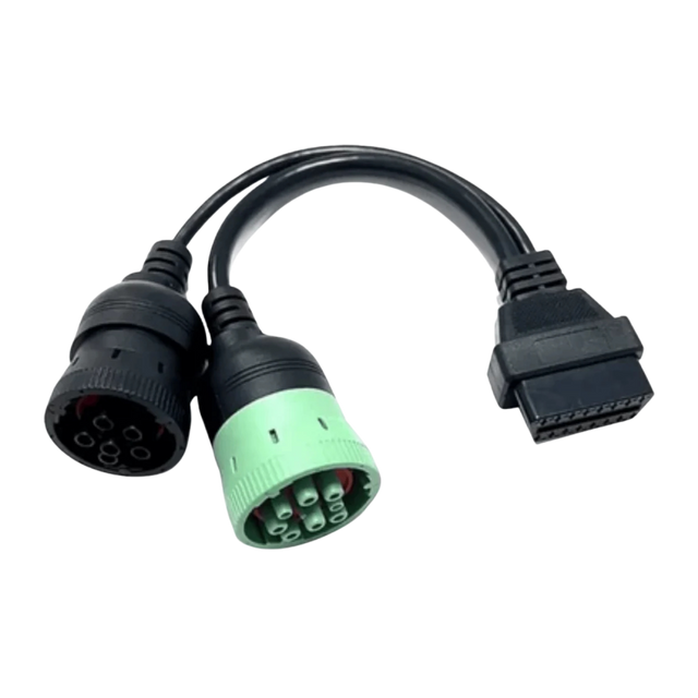 J1939 9-Pin Type 1 & Type 2 to OBD2 Heavy Duty Truck Diagnostic Adapter Cable