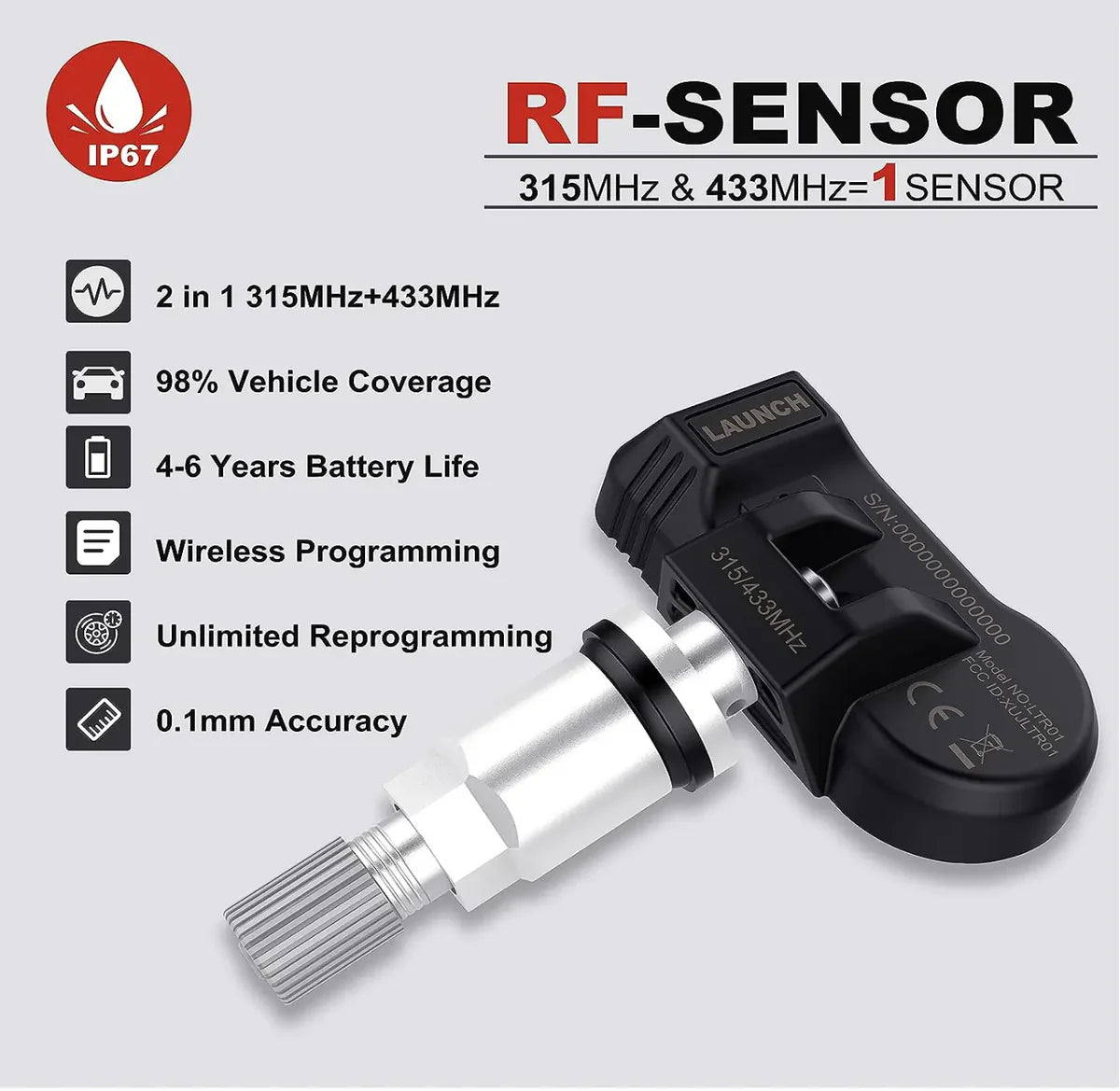 Launch TPMS RF sensor features