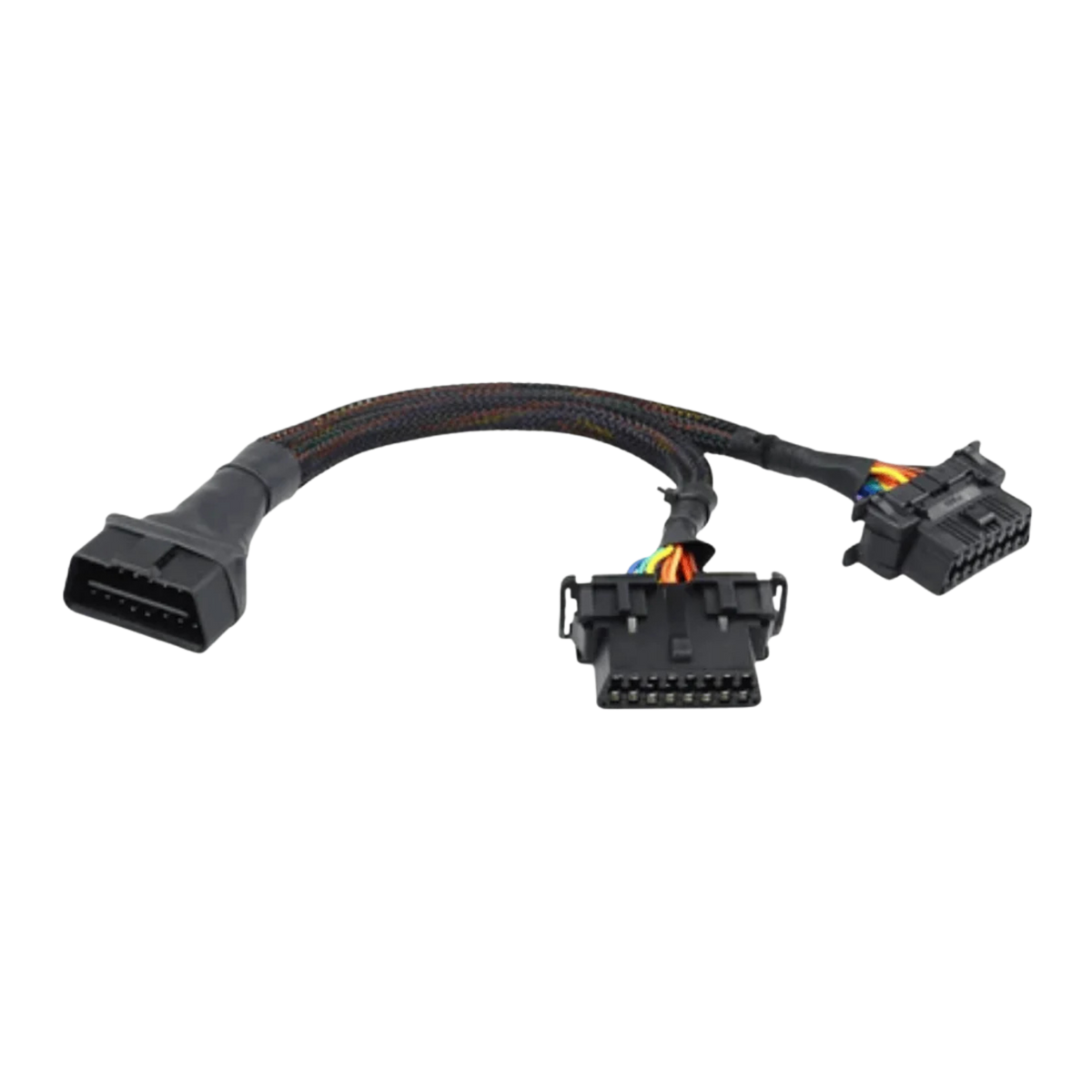 Male to Dual Female Elbow OBD2 Splitter Y Extension Cable 16pins