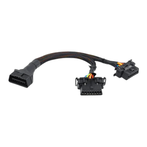 Male to Dual Female Elbow OBD2 Splitter Y Extension Cable 16pins