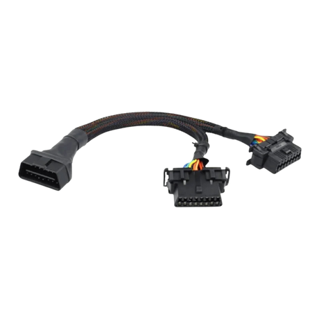 Male to Dual Female Elbow OBD2 Splitter Y Extension Cable 16pins