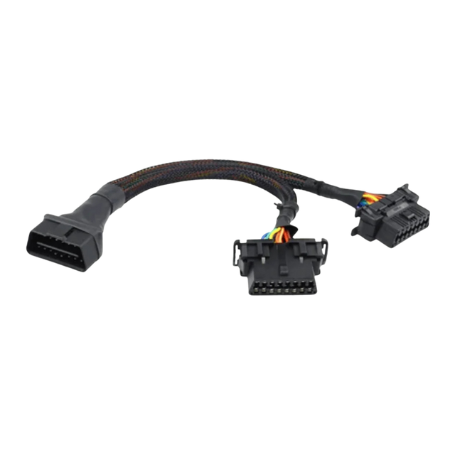 Male to Dual Female Elbow OBD2 Splitter Y Extension Cable 16pins