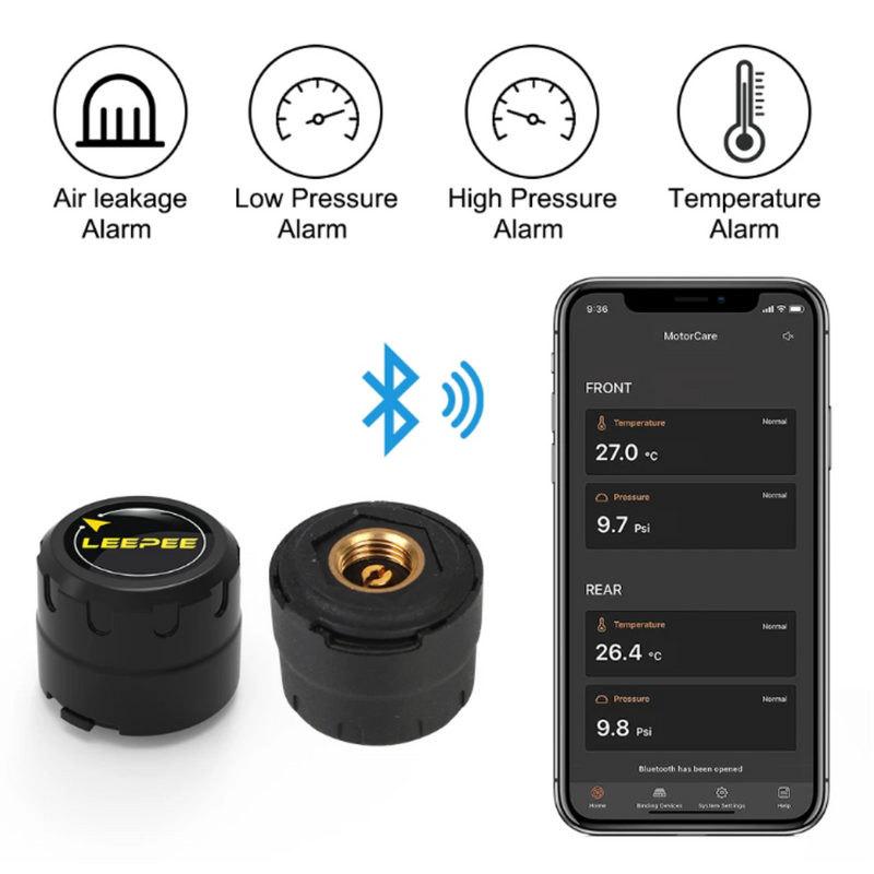 motorcycle TPMS with Bluetooth sensors