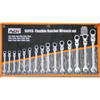 NDI Flexi Head Ratchet Spanner Set 6MM-22MM 15 PCS