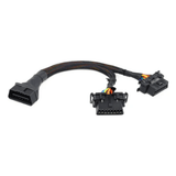 Male to Dual Female Elbow OBD2 Splitter Y Extension Cable 16pins