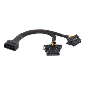 Male to Dual Female Elbow OBD2 Splitter Y Extension Cable 16pins