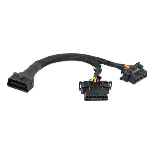 Male to Dual Female Elbow OBD2 Splitter Y Extension Cable 16pins