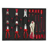 PDE 17PCE Pliers and Screwdrivers Set With EVA Foam Tray