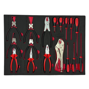 PDE 17PCE Pliers and Screwdrivers Set With EVA Foam Tray