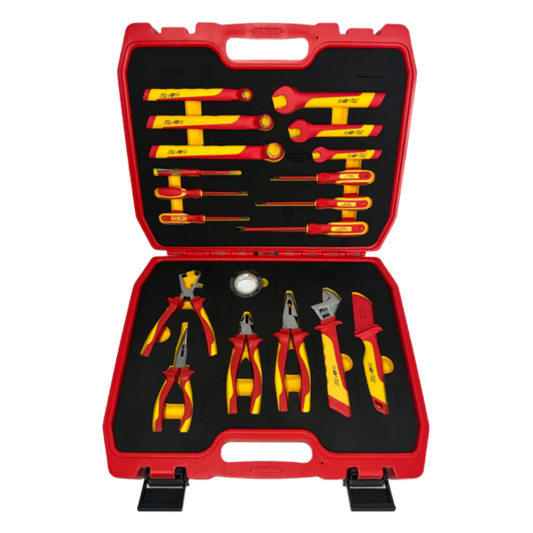 PDE VDE Insulated Tool Set pliers spanners and screwdrivers 19PCS