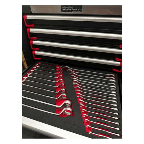 PDE Combination Spanner Set + Double Ring Offset Wrench 28PCE EVA Foam Tray