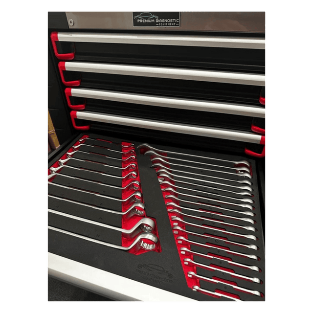 PDE Combination Spanner Set + Double Ring Offset Wrench 28PCE EVA Foam Tray