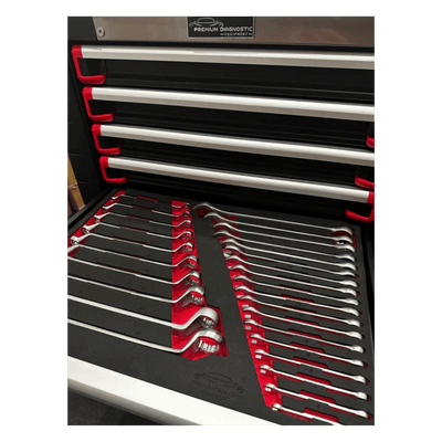 PDE Combination Spanner Set + Double Ring Offset Wrench 28PCE EVA Foam Tray