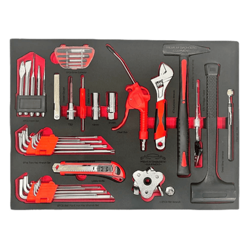 PDE Automotive Hex Key Sets + Hammer hex key torx key set Tool Set in EVA Foam Tray