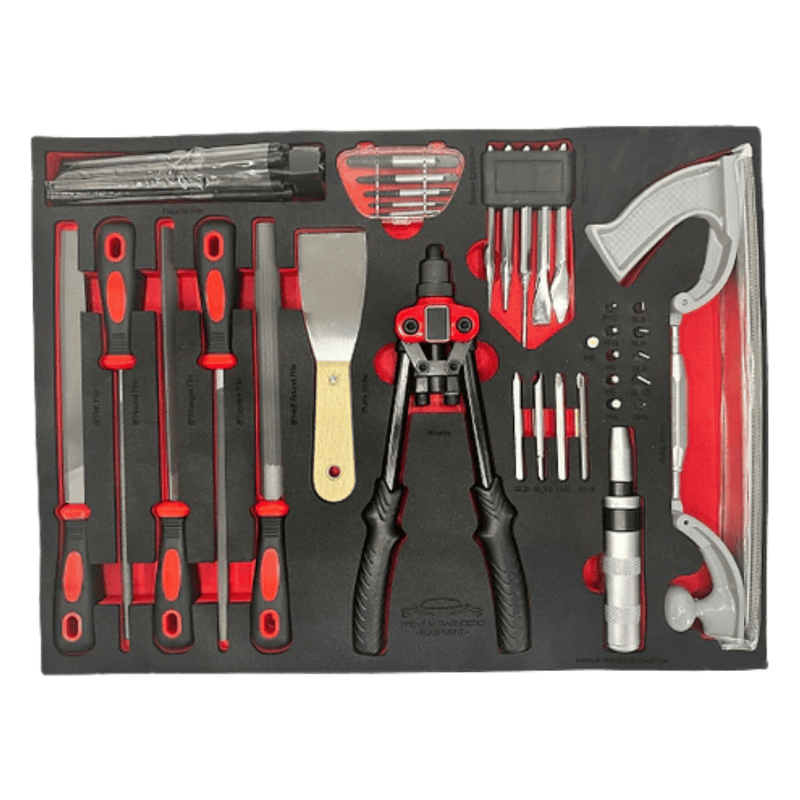 PDE Panel Beating Automotive Tool Set In EVA Foam Tray 54PCE