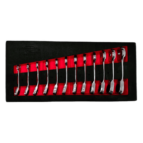 PDE Stubby Ratchet Spanner Set in EVA Foam Tray 12PCE