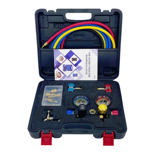 Professional HVAC Diagnostic Tool  4 Way Air Conditioner Manifold Gauge Set