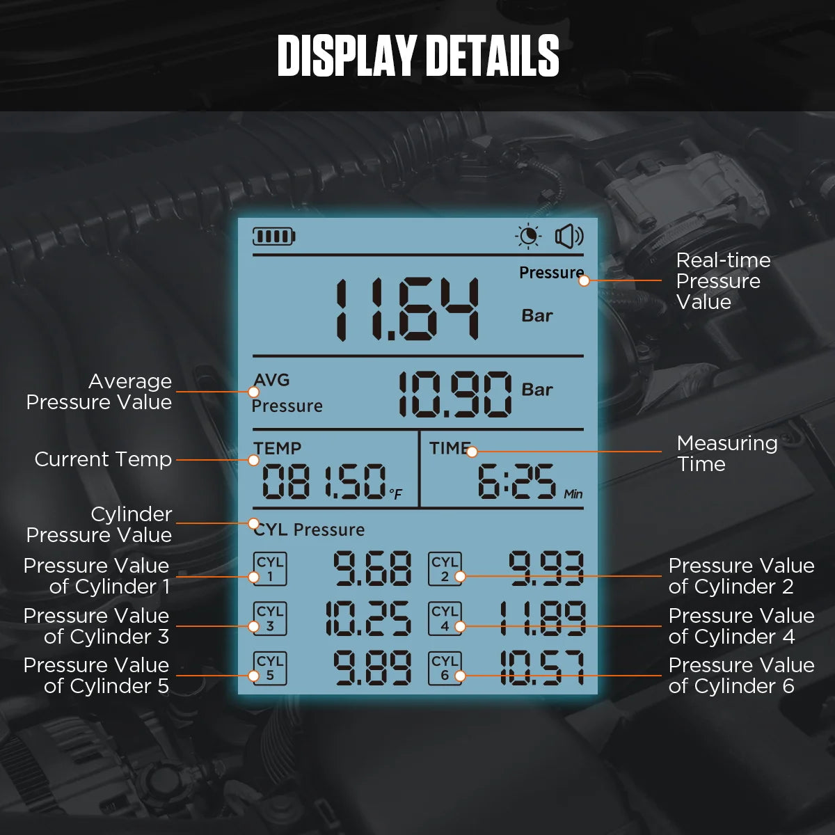 AUTOOL PT610 display details