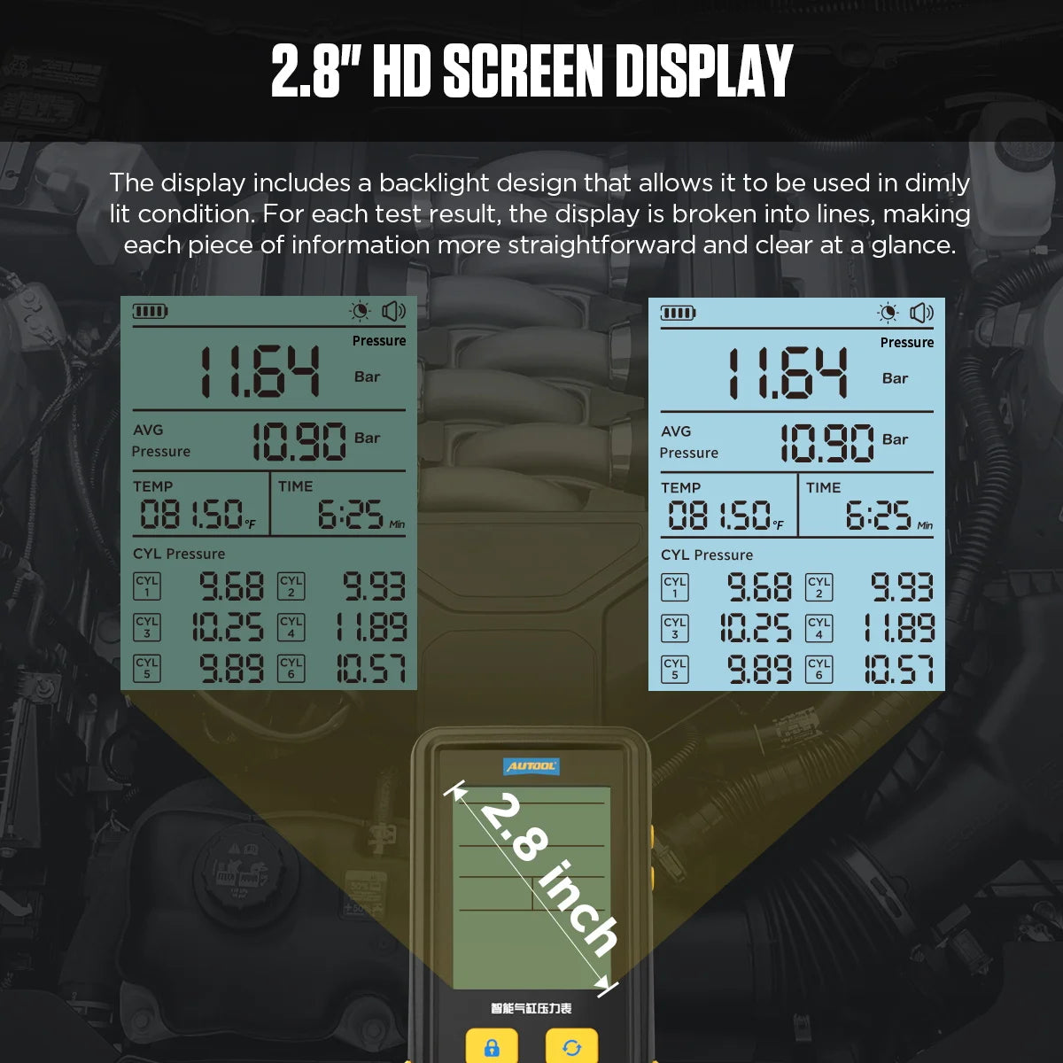 AUTOOL PT610 HD screen display