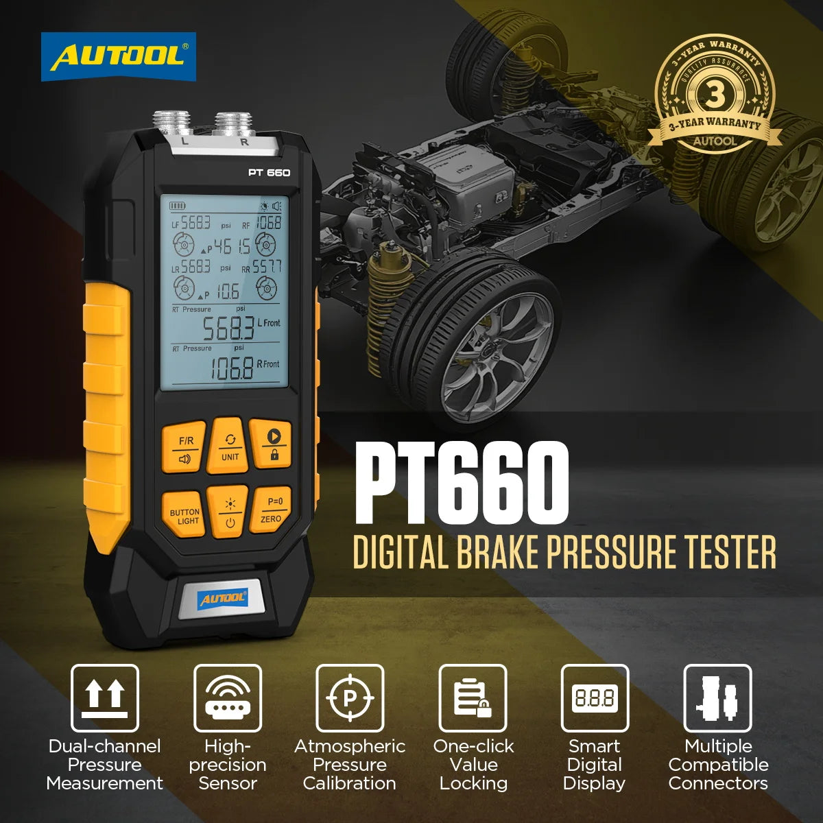 brake pressure tester for accurate pressure measure up to 3045 PSI
