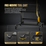 AUTOOL free-moving tool cart with 360-degree swivel casters