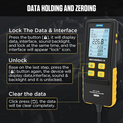 AUTOOL PT640 data holding and zeroing