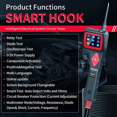 TopDiag P200 Smart Hook 9V-30V Car Circuit Tester / Electrical Test Tool