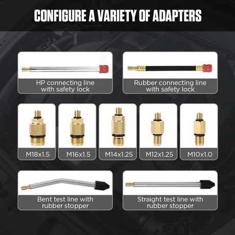 AUTOOL PT610 variety of adapters