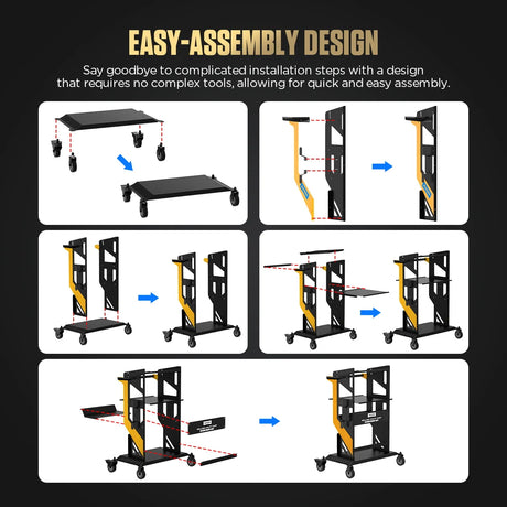 AUTOOL utility cart step-by-step assembly diagram