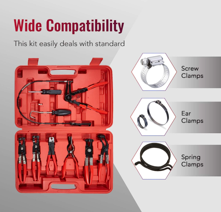 PDE Hose Clamp Plier Kit 9pce