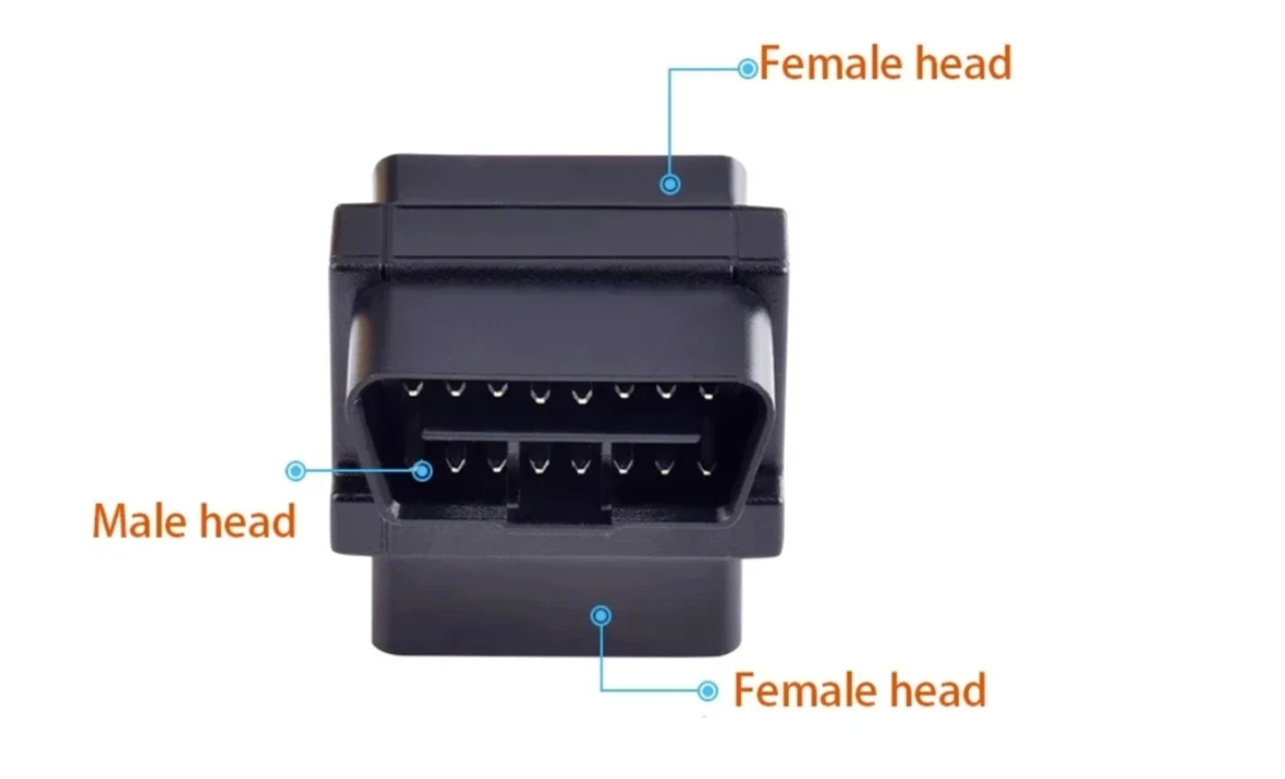 OBD2 16 Pin Male to Dual 16 Pin Female Adapter