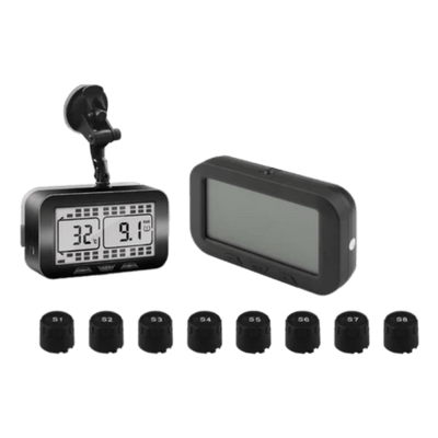 TPMS solar powered tyre pressure monitoring system 8 wheels