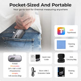 pocket-sized Topdon TC002C with accessories and app information