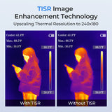 Comparison of thermal imaging with and without TISR technology on a person