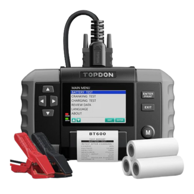 Topdon BT600 Battery Tester with Printer 12/24V