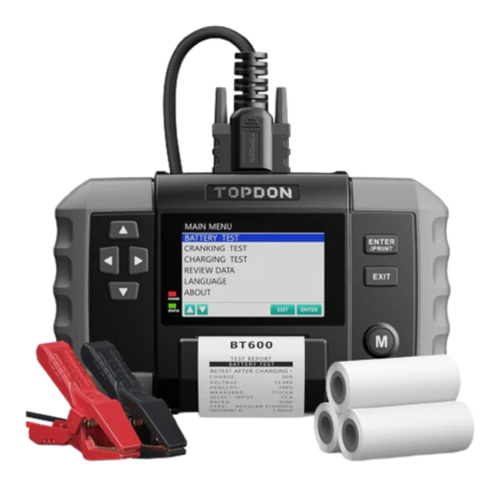 Topdon BT600 Battery Tester with Printer 12/24V